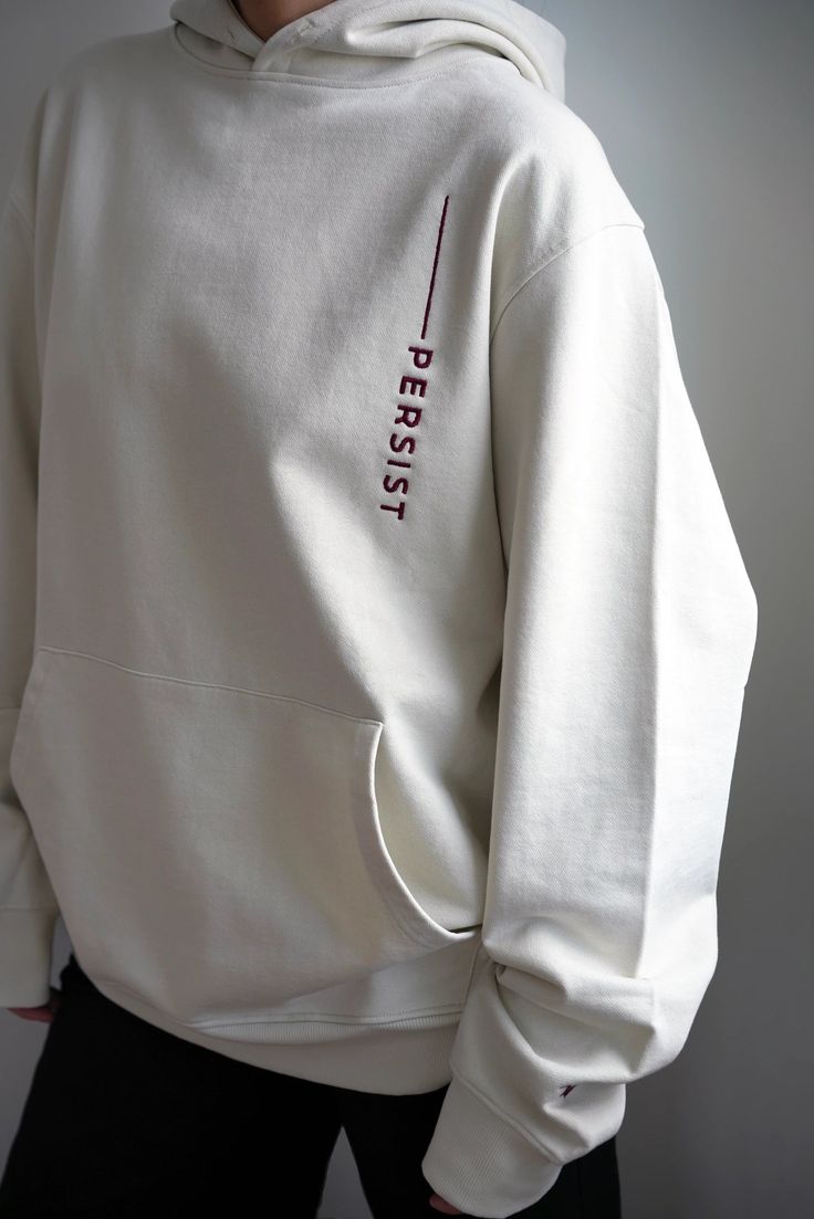 Unisex Minimalist Oversized Hoodie - Antique White