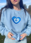 Retro Heart Embroidered Sweatshirt