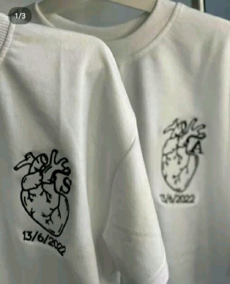 Custom Anatomical Heart & Date T-Shirt - Premium White
